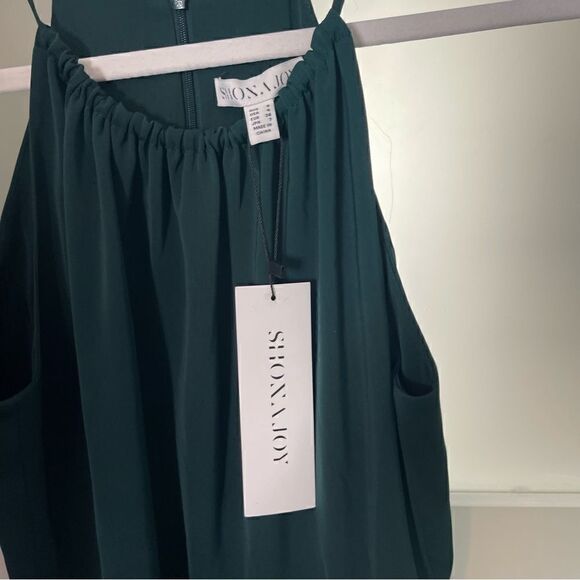 New Shona Joy High Neck Ruched Dress in Green size 4 - Picture 12 of 12